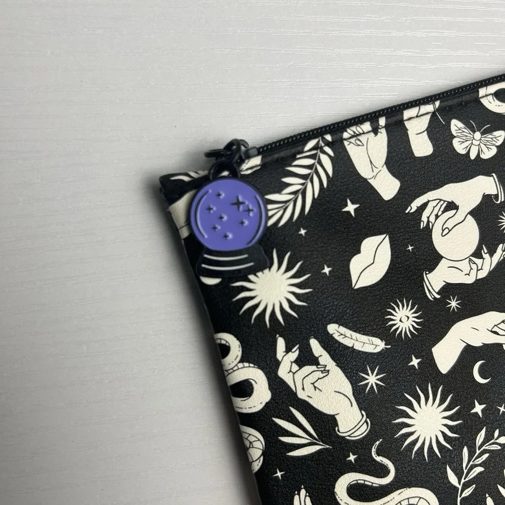 IPSY Glam Bag Pouch Bag October 2024 Halloween Bag Black and White Crystal Ball